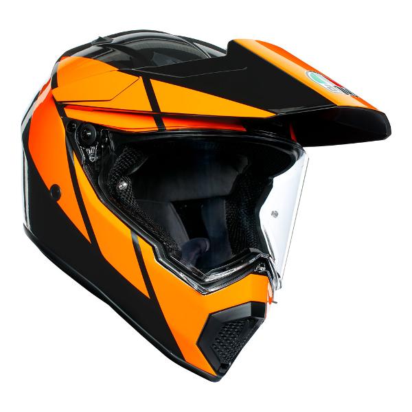 AGV AX9 Trail Motorcycle Full Face Helmet - Gunmetal/Orange MS