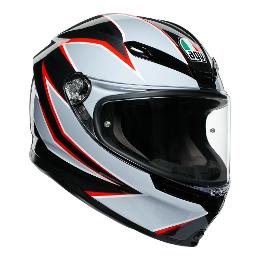 AGV K6 Flash Motorcycle Full Face Helmet - Matt Black/Grey/Red XS