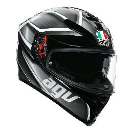 AGV K5 S Tempest Motorcycle Full Face Helmet - Black/Silver MS