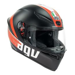 AGV K1 Grip Motorcycle Full Face Helmet - Matt Black/Red MS