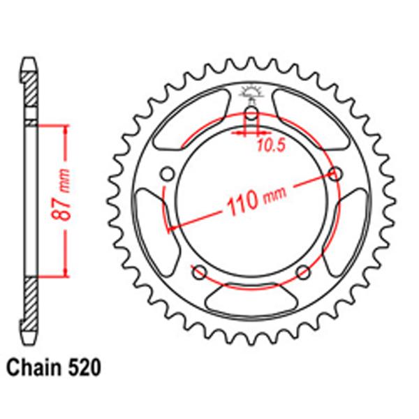 Rear Sprocket SUZUKI 520