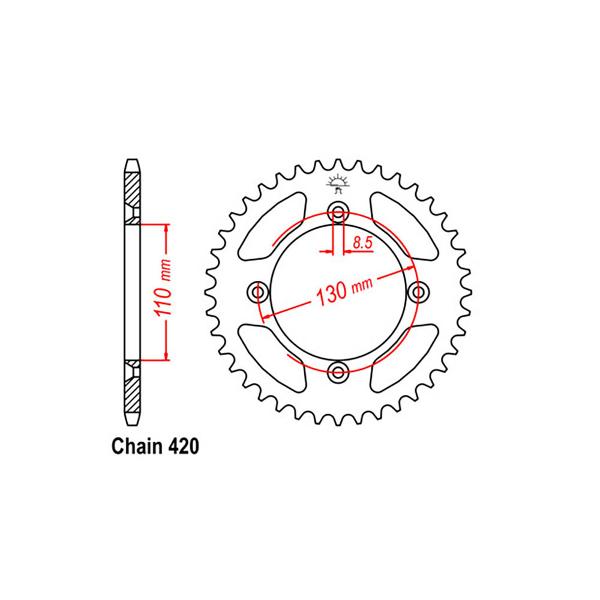 Rear Sprocket HONDA 420