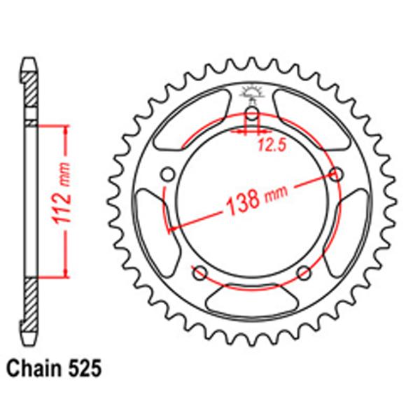 Rear Sprocket HONDA 525