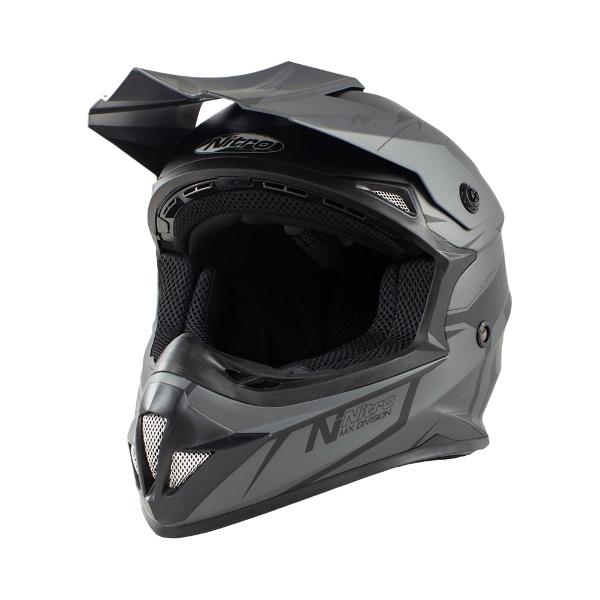 Nitro MX620 Podium Helmet - Gunmetal/Black/Silver XS