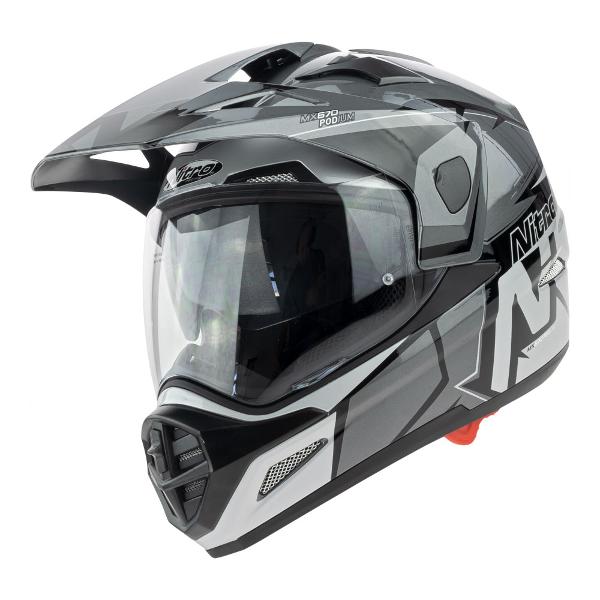 Nitro MX670 Uno DVS Helmet - Black/Gun/Silver S