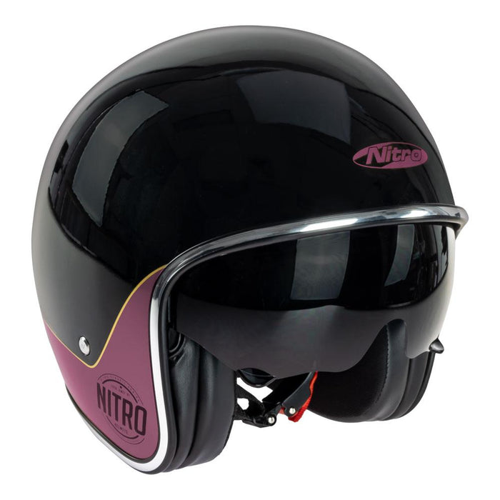 Nitro X582 Tribute Helmet - Black/Candy Red  XS