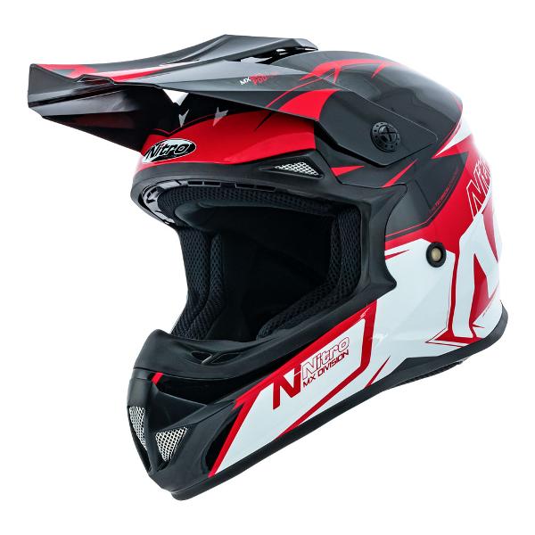 Nitro MX620 Podium Junior Helmet - Black/Red/White  S