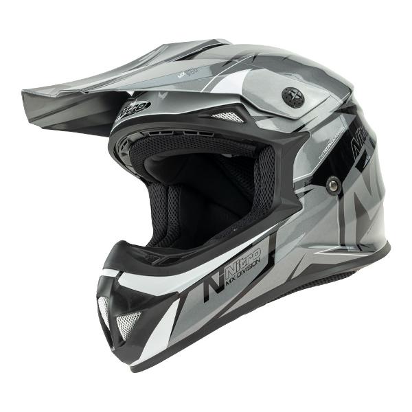 Nitro MX620 Podium Junior Helmet Gun/Black/Silver - S