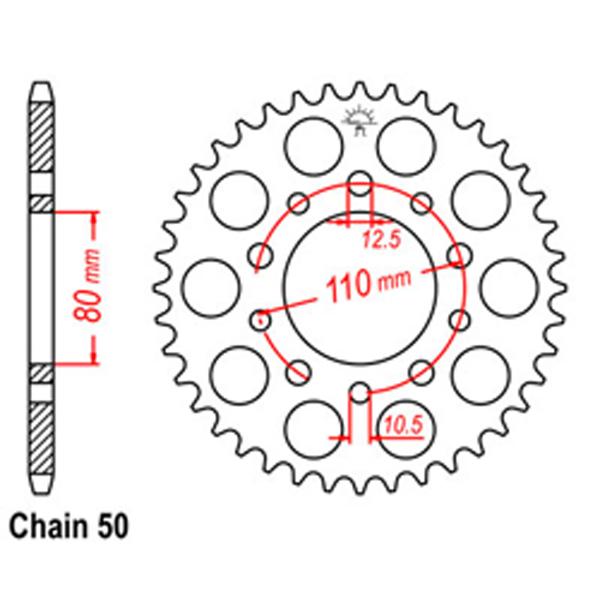 Rear Sprocket HONDA 530