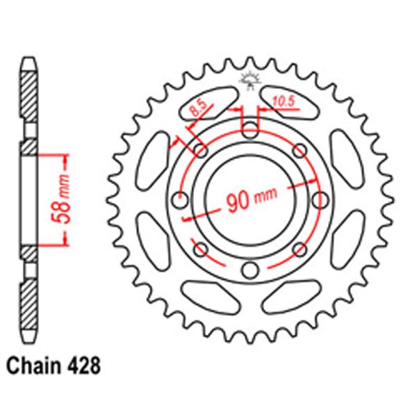 Rear Sprocket HONDA 428