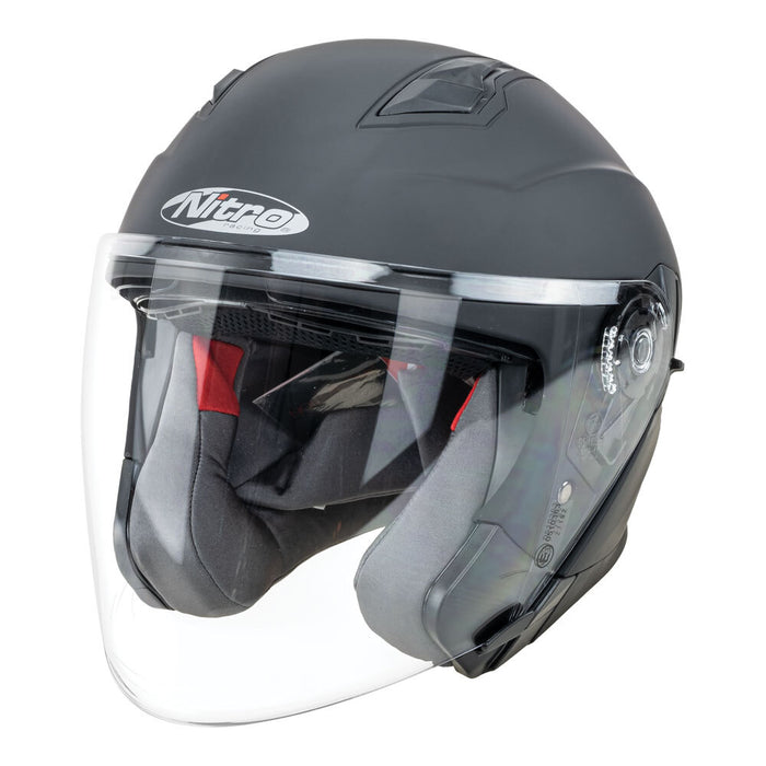 Nitro X584 Uno DVS Satin Motorcycle Helmet - Black/ L