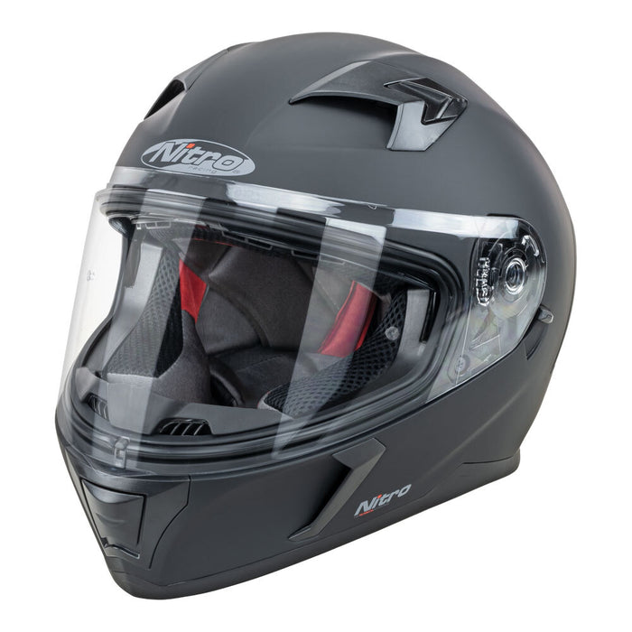 Nitro N2600 Uno DVS Satin Motorcycle Helmet - Black/Large