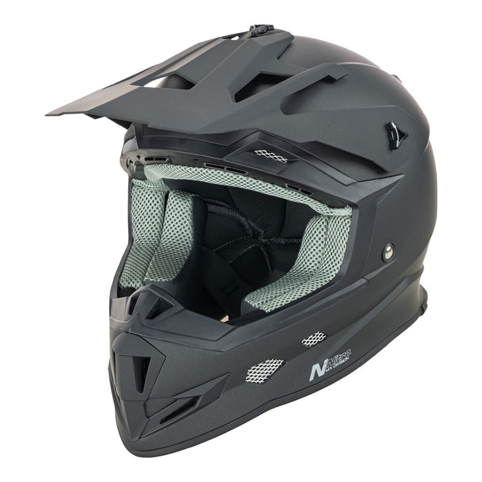 Nitro MX700 Satin Motorcycle Helmet - Black/XXL