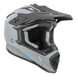 Nitro MX760 Satin Helmets - Gun/Blue Logo XL
