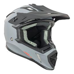 Nitro MX760 Satin Helmets - Gun/Red Logo S