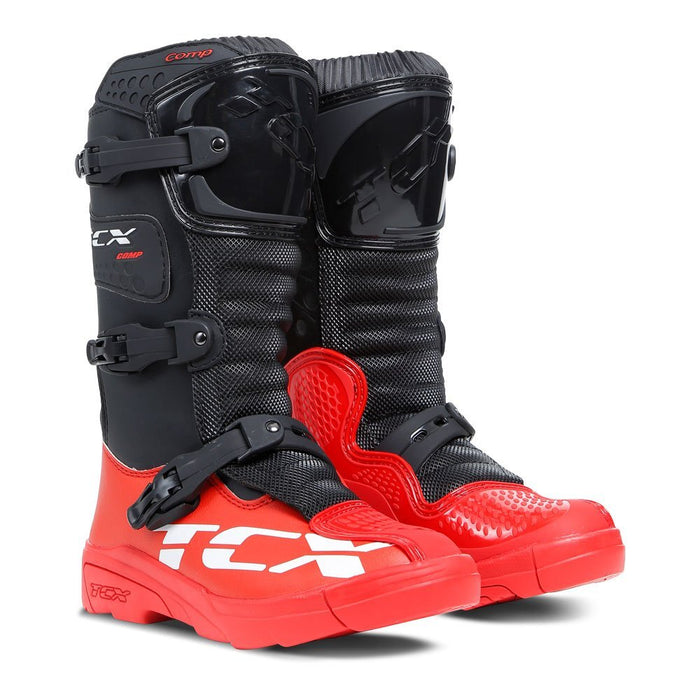 TCX Comp Motorcycle Kids Boots - Black/Red 1/32