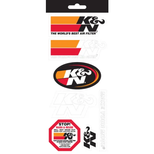 K&N Decal/Sticker Sheet 4.5X10.5