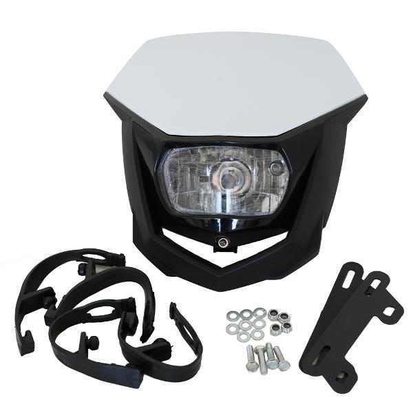 Headlight Off Road Enduro Headlight 12v Halogen - White/Black