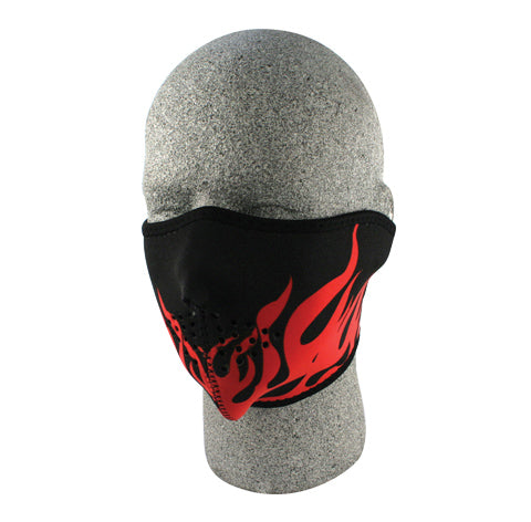 Zanheadgear Half Face Neoprene Mask - Red Flames