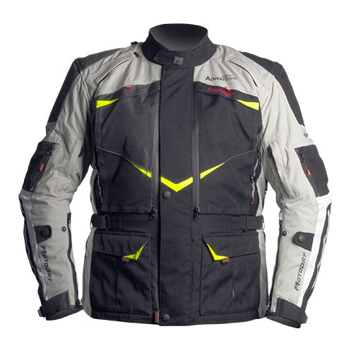 Moto Dry Advent-Tour Trekker Jacket - Black/Grey/Fluro XXL