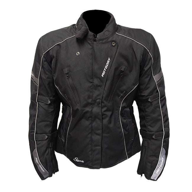 Moto Dry Siena Ladies Motorcycle Jacket - Black/White/ 12
