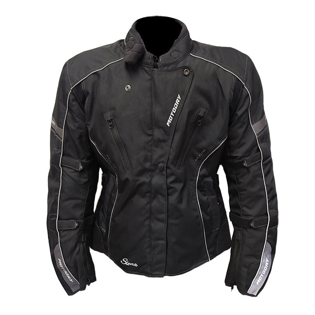 Moto Dry Siena Ladies Motorcycle Jacket - Black/White/ 14