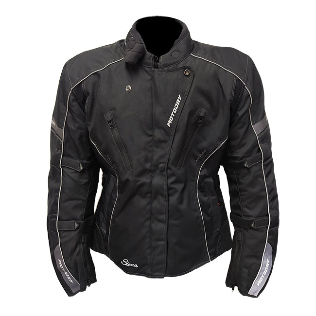 Moto Dry Siena Ladies Motorcycle Jacket - Black/White/ 18