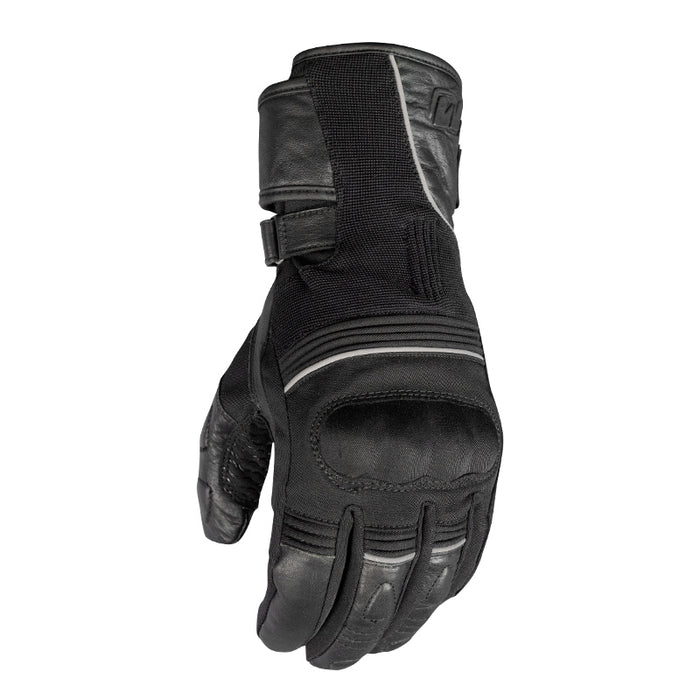 Motodry Everest Motorcycle Leather/Textile Winter Gloves - Black/ L
