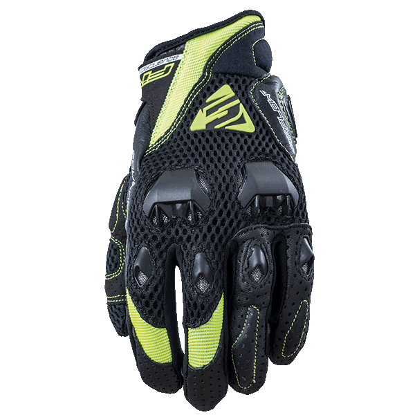 Five Air Flow Evo Motorcycle Gloves - Black/Fluro 11/XL