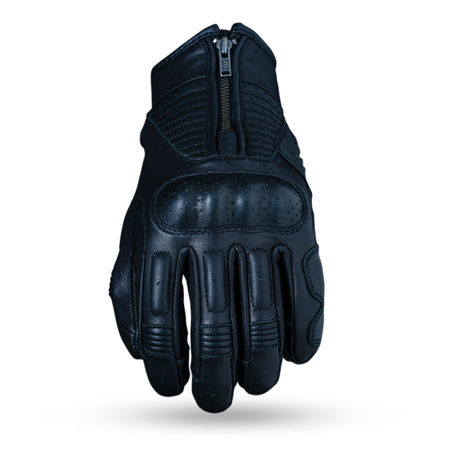 Five Kansas Ladies Leather Motorcycle Glovess - Black 7/XS