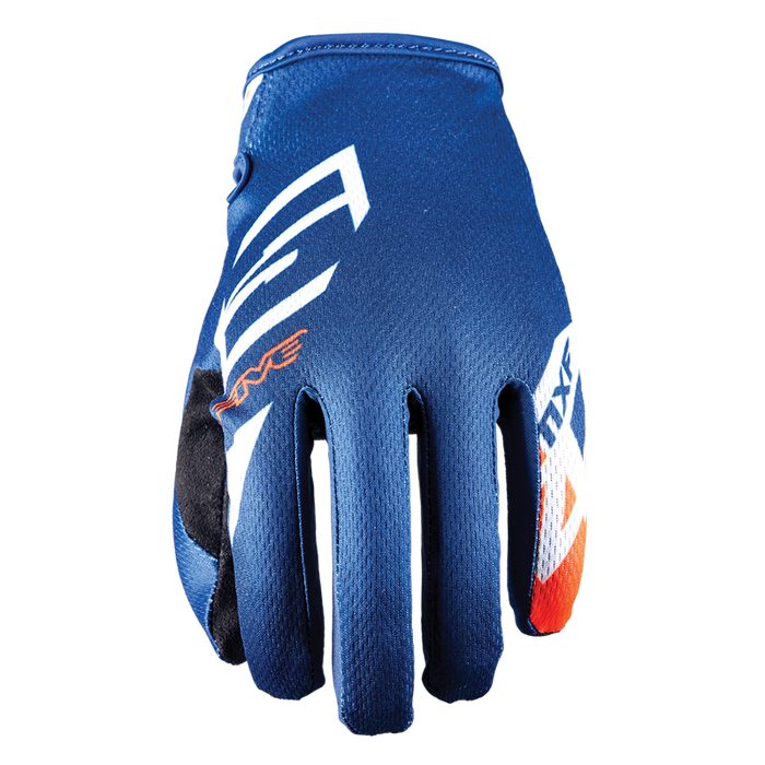 Five MXF-4 Scrub Off Road Motocross Gloves - Blue/Orange 9/M