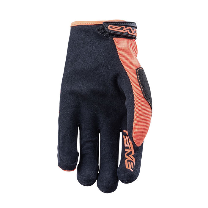 Five MXF-3 Kids Motorcycle Gloves - Black/Fluro Orange 6/XL