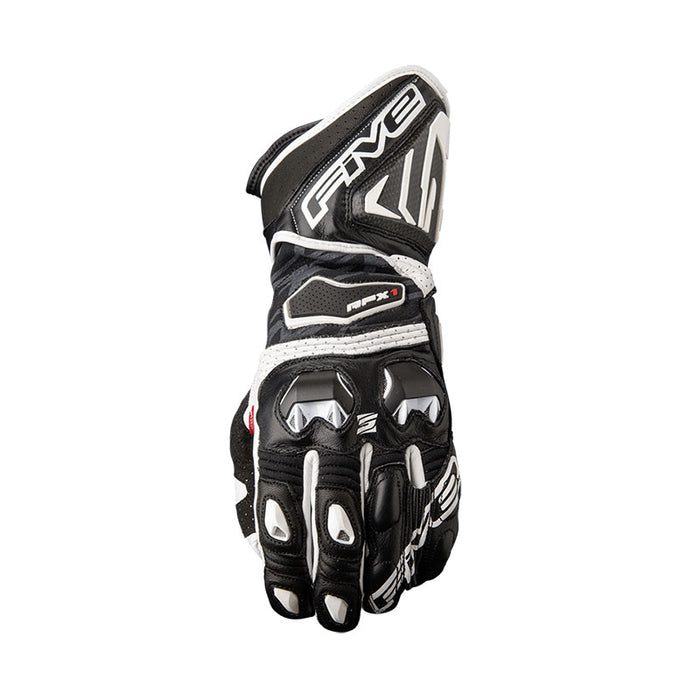 Five RFX1 Motorcycle Leather Gloves - Black/White 9/M