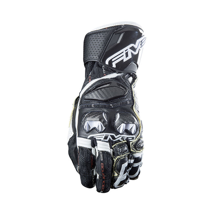 Five RFX Race Motorcycle Gloves - Black/White 8/S