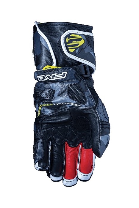 Five RFX1 Replica Motorcycle Gloves - Fluro Yellow 9/M