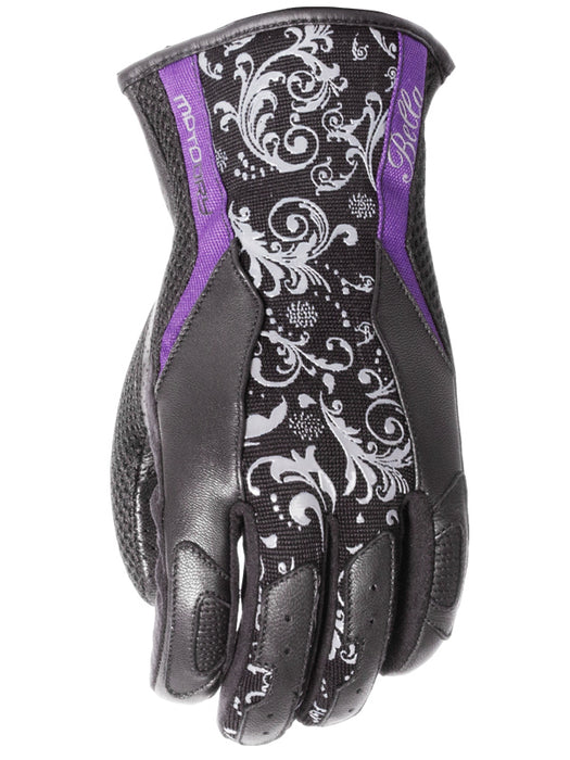Moto Dry Bella Ladies Motorcycle Gloves - Black/Purple/ S