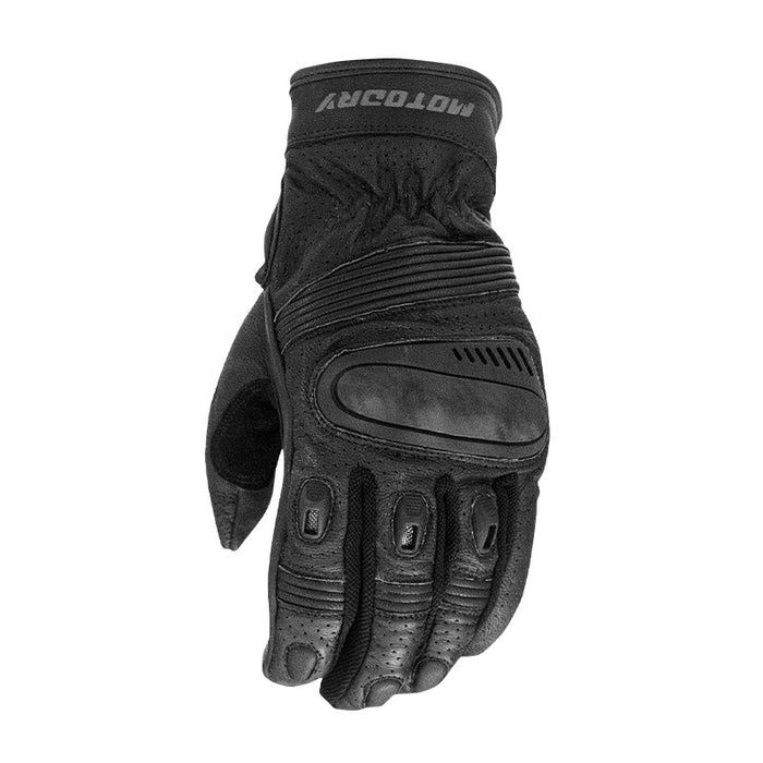 Moto Dry Roadster Vented Motorcycle Leather Gloves - Black/ XL