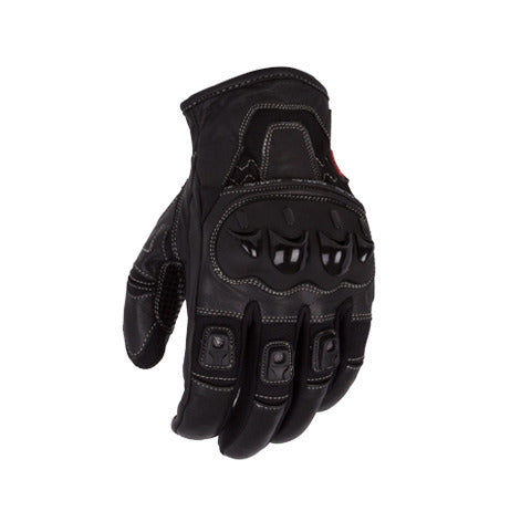 Moto Dry Street Motorcycle Leather Gloves - Black/ M