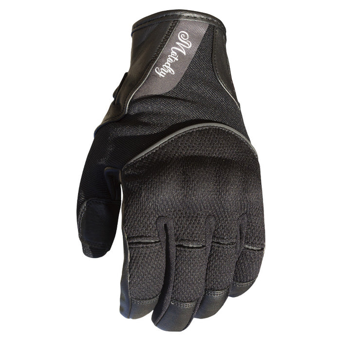 Moto Dry Star Ladies Leather Motorcycle Gloves - Black/ XS
