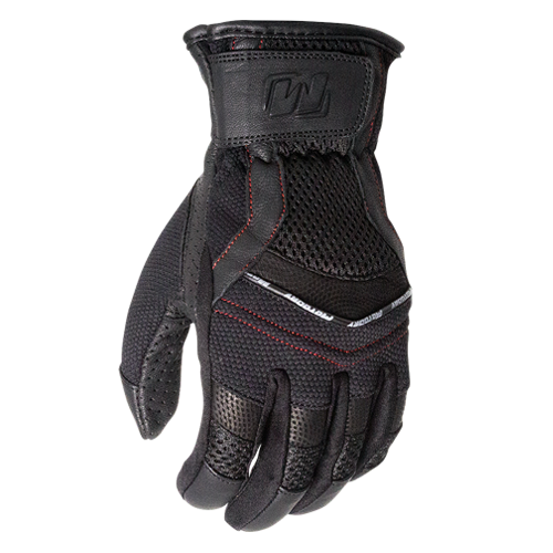 Moto Dry Summer Vented Motorcycle Leather Gloves - Black/ M