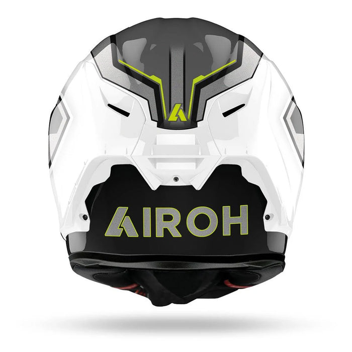 Airoh Gp550 S Rush Motorcycle Helmet - White/Yellow Gloss/ Medium
