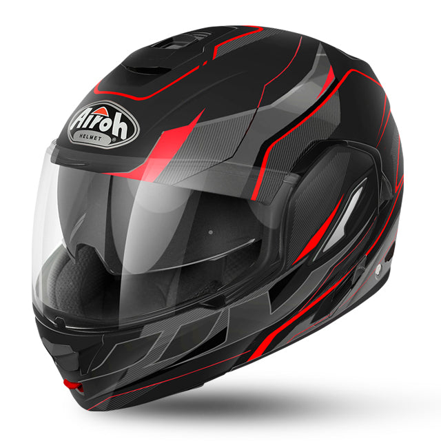 Airoh Rev Flip Revolution Helmet - Matte Black/ Red S (rerv11)