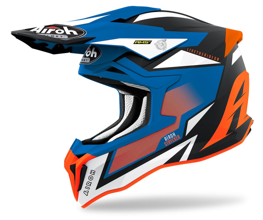 Airoh Strycker Axe Helmet - Matte Orange/Blue Matte S (STKA18)