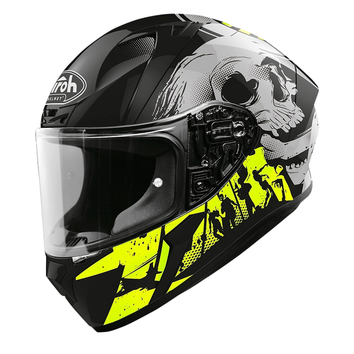 Airoh Valor Akuna Motorcycle Helmet - Yellow Gloss/ 2XL