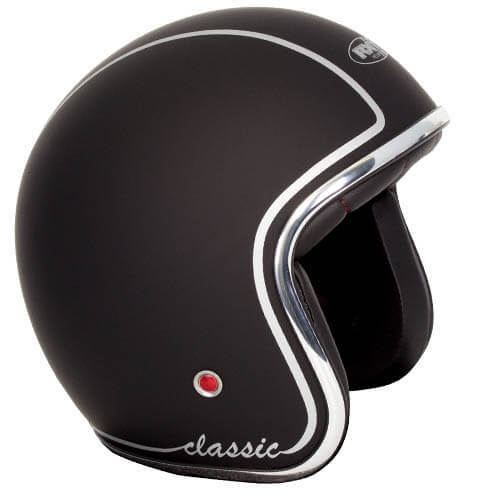 RXT A611C Classic Open Face Helmet w/No Studs - Matte Black/Silver/XXL
