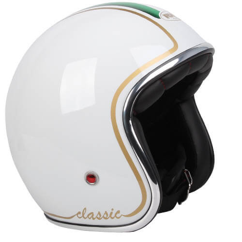 RXT A611C Classic Open Face Helmet w/No Studs - White/Italian Flag/L