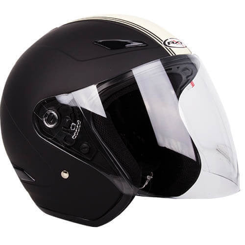 RXT A218 Metro Retro Helmet - Matte Black/Cream XS