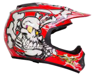 RXT A717C Bones Kids Helmet - Red/White XS