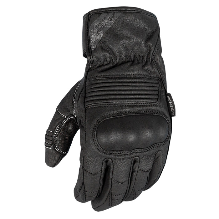 Motodry Hydra Waterproof Motorcycle Leather Gloves - Black/ L