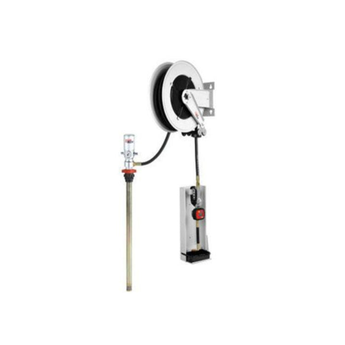 Workshop Hose Reel with metering gun, 10m hose, 1/2" hose, Drums 120-220kgs, Pump 3:1
